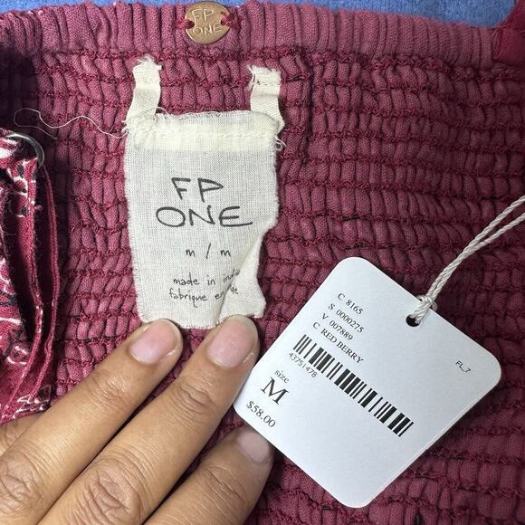 NWT Free People Red Bandana Cropped Top Boho Festival Coastal Cowgirl Western - Picture 10 of 10